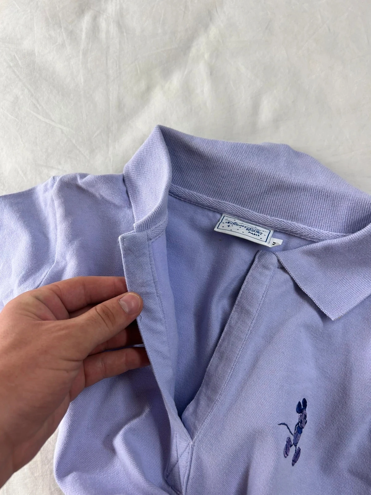 Polo violeta Lila Disneyland resort paris estilo retro Y2K logo bordado talla M – photo 12